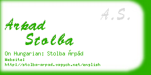 arpad stolba business card